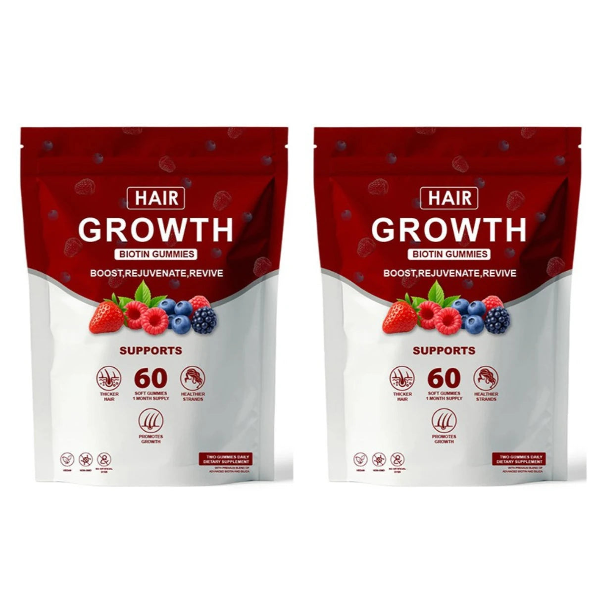 Gomas de Vitaminas com Biotina, Colágeno e Extratos Botânicos para Cabelos Mais Fortes, Pele e Unhas Saudáveis – 60 Gummies
