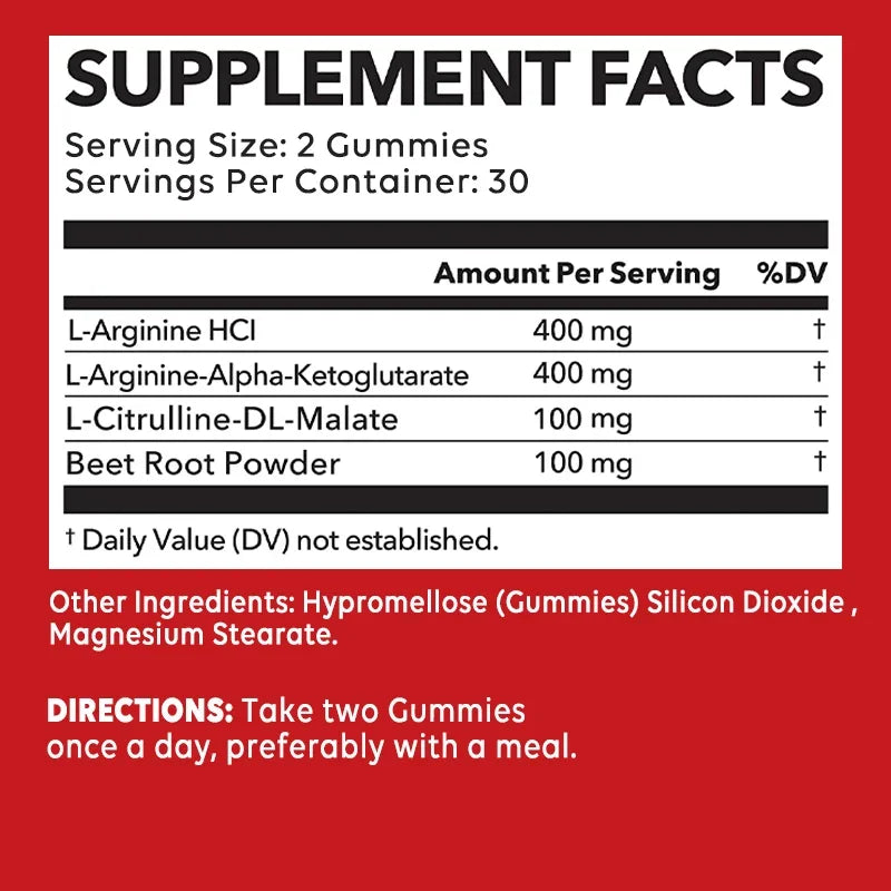 Suplemento L-Arginina - Apoia a saúde vascular e do coração, aumenta a energia, promove o crescimento muscular e melhora a resistência