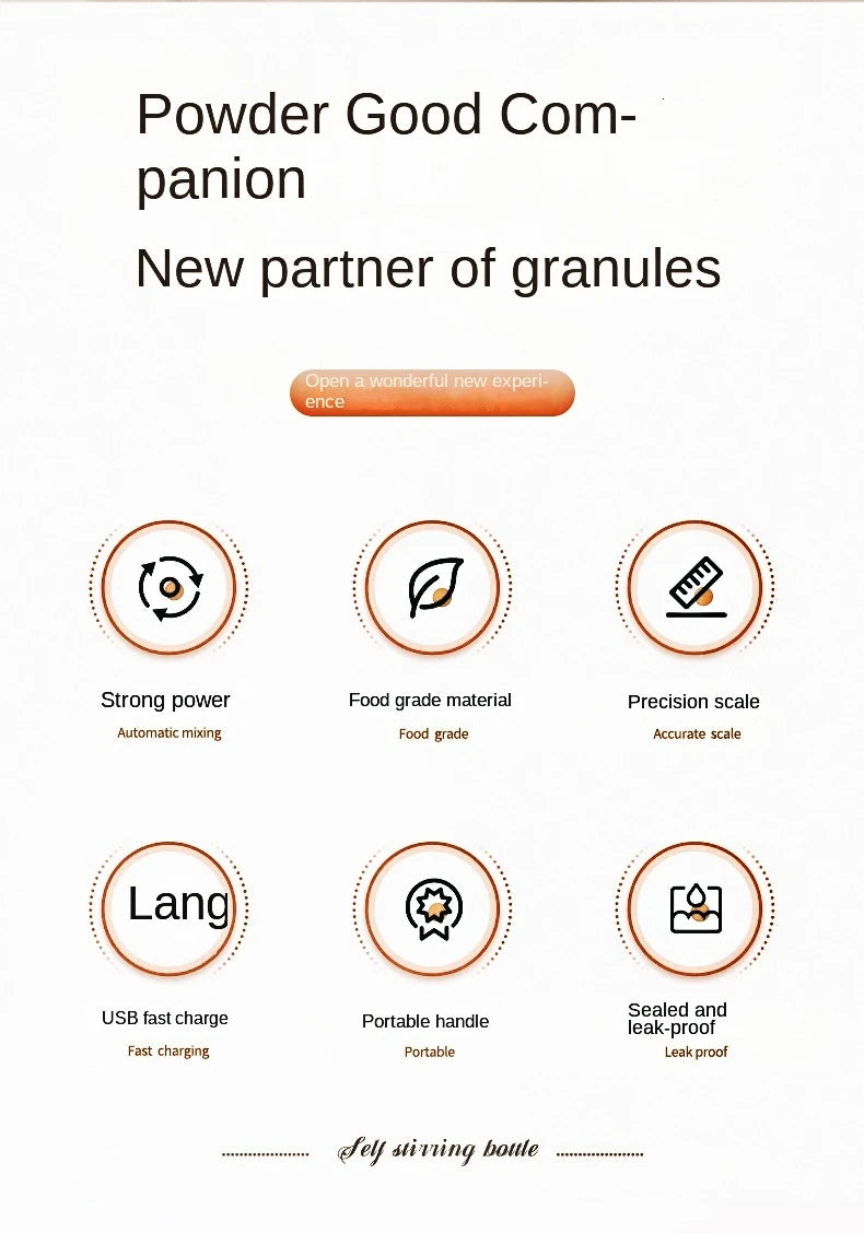 450ml USB Electric Portable Whey Protein Shaker bottle Fully Automatic Stirring Cup Rechargeable Gym BA Free Cocktail Blend