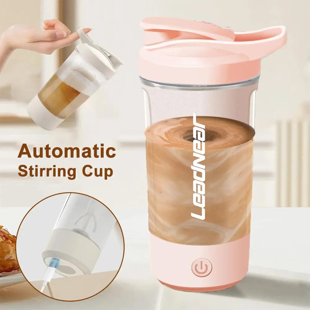 450ml USB Electric Portable Whey Protein Shaker bottle Fully Automatic Stirring Cup Rechargeable Gym BA Free Cocktail Blend