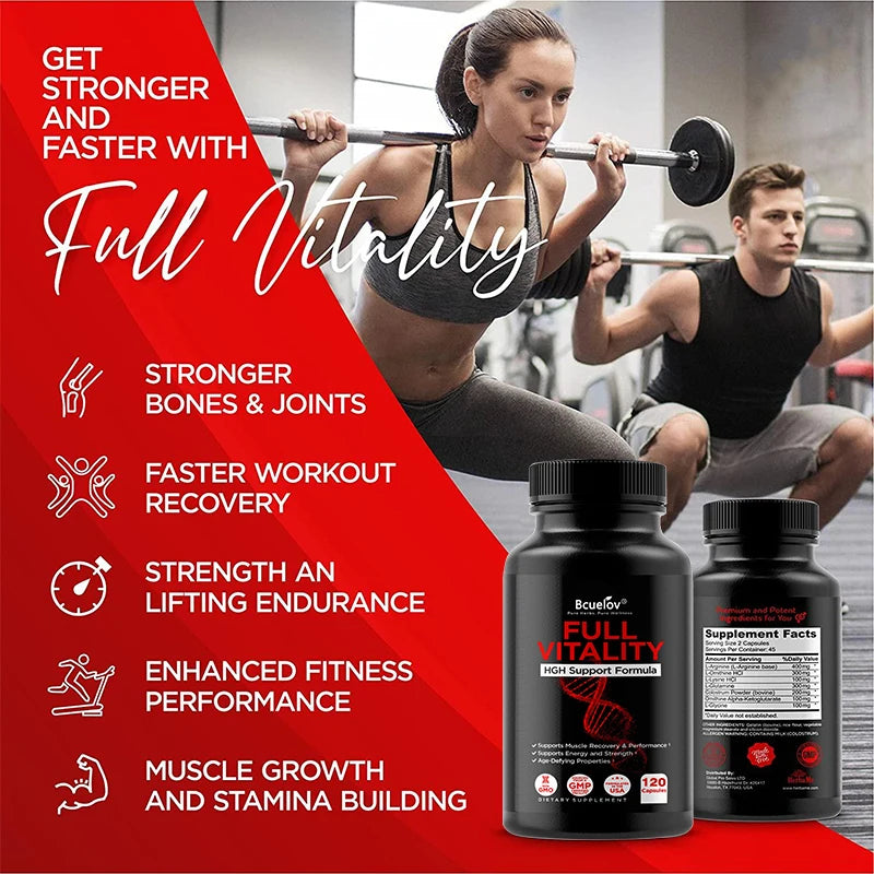 HGH Suplemento para Homens e Mulheres – Apoio Natural à Construção e Recuperação Muscular