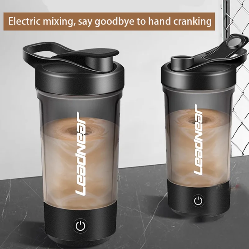 450ml USB Electric Portable Whey Protein Shaker bottle Fully Automatic Stirring Cup Rechargeable Gym BA Free Cocktail Blend