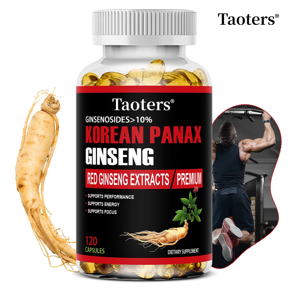 Suplemento de ginseng vermelho coreano - aumenta a energia, a força, a vitalidade, o desempenho e o foco, melhora a circulação sanguínea